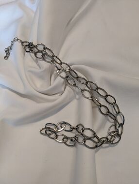 Polished Silver Link Necklace Chain for Women